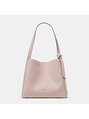 Kate Spade Knott Pebbled Leather Large Shoulder Bag, Powdered Sugar Pink NWT